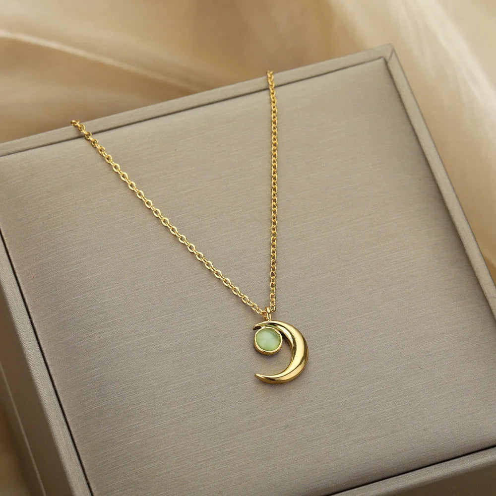Emerald Moon Necklace Ethical Earth Store