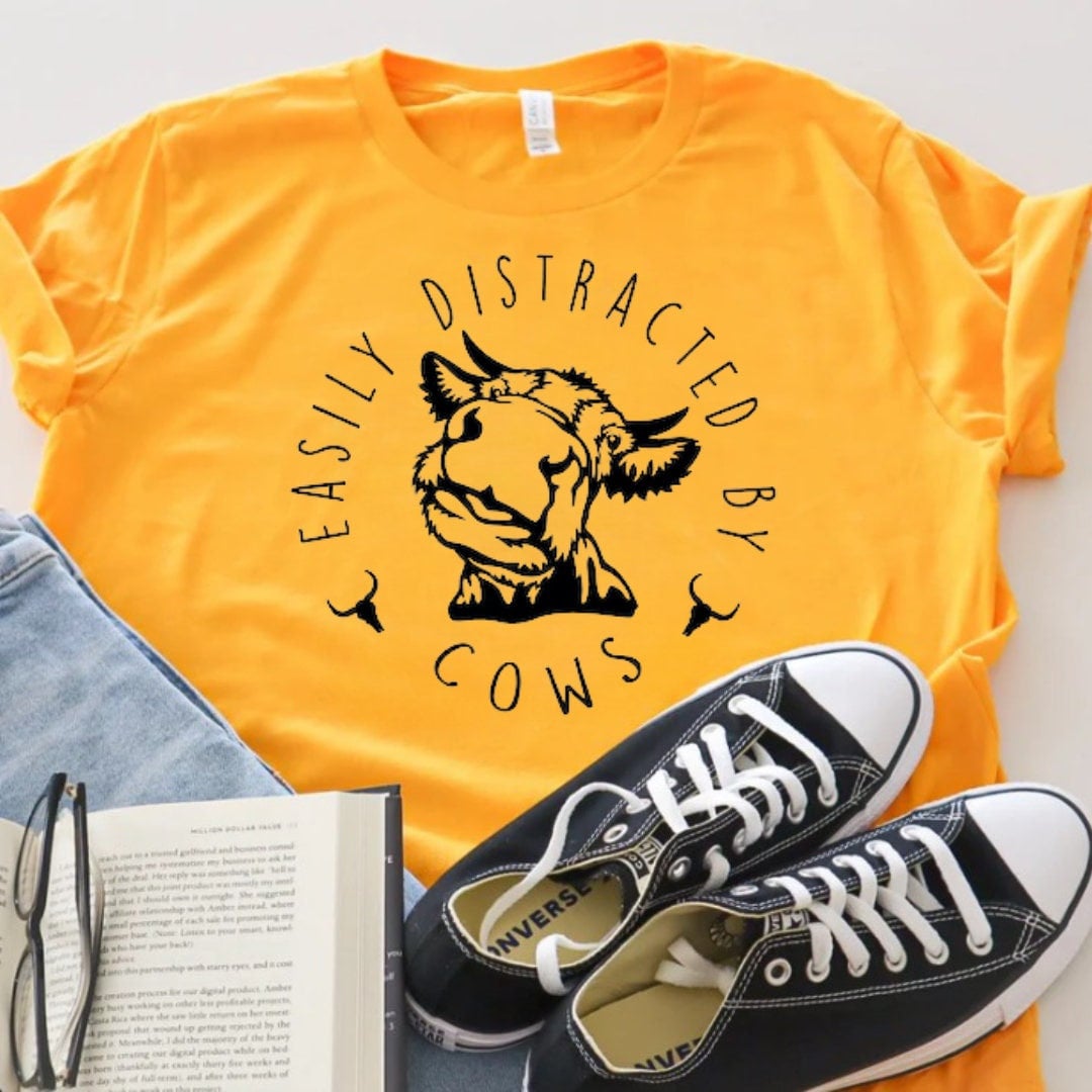 Distracted By Cows T-Shirt Ethical Earth Store