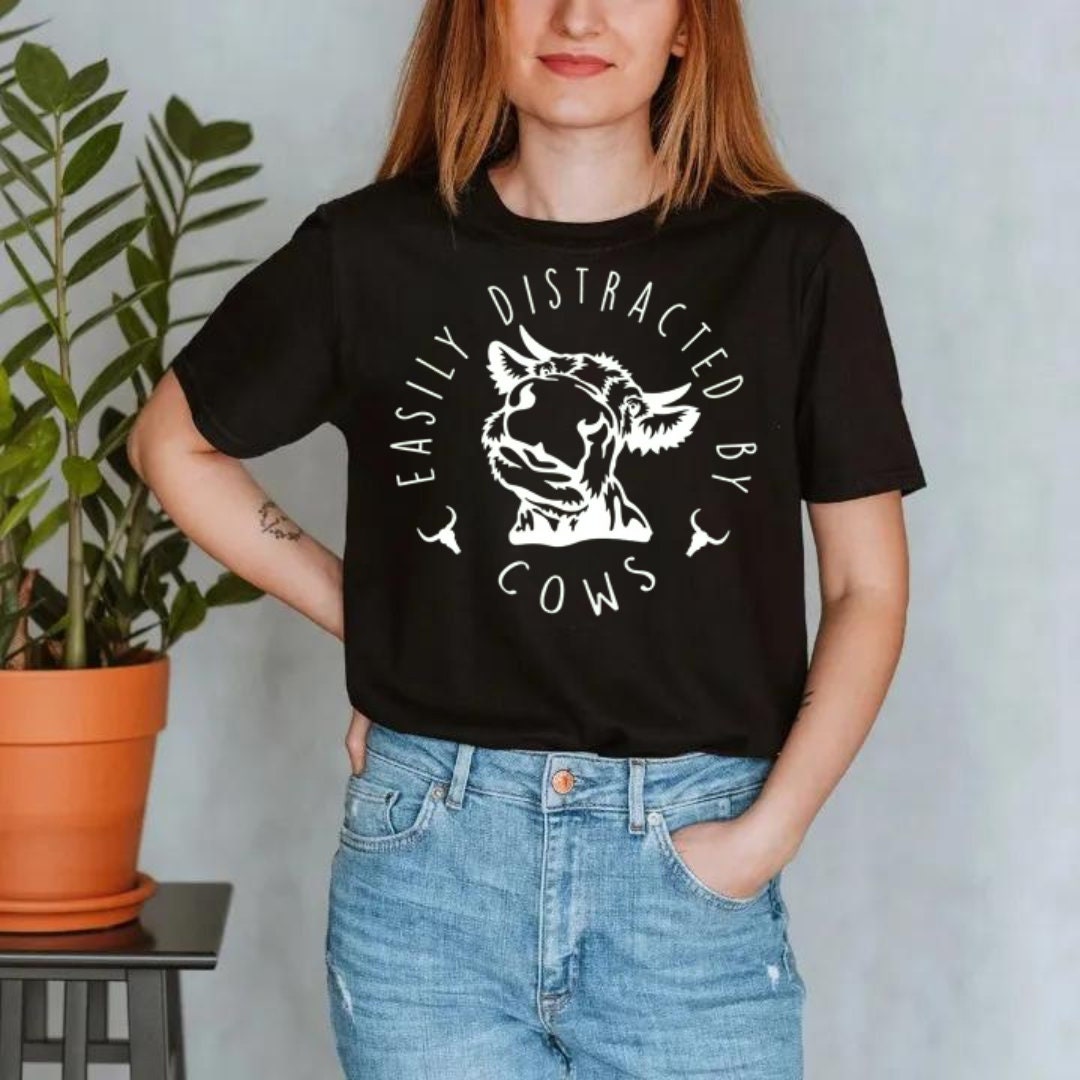 Distracted By Cows T-Shirt Ethical Earth Store