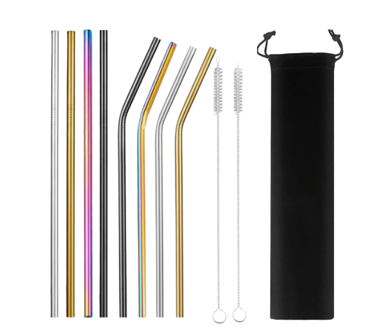 Eco-Friendly Reusable Straws - 8 Piece Ethical Earth Store