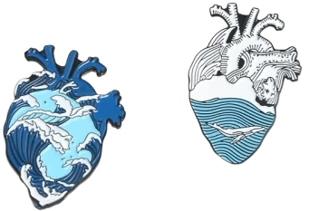 Ocean Anatomical Heart Pin Set