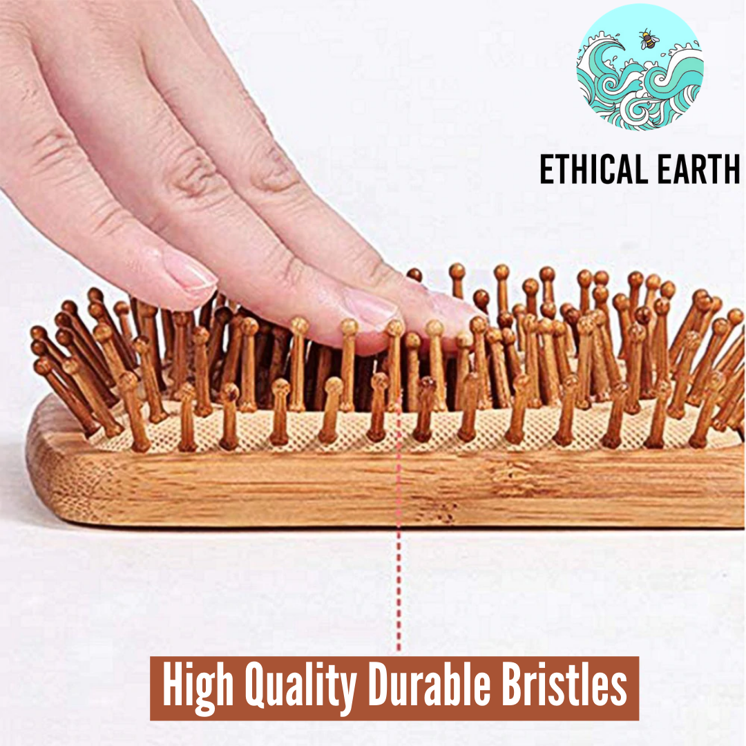 Natural Bamboo Detangling Hair Brush Ethical Earth Store