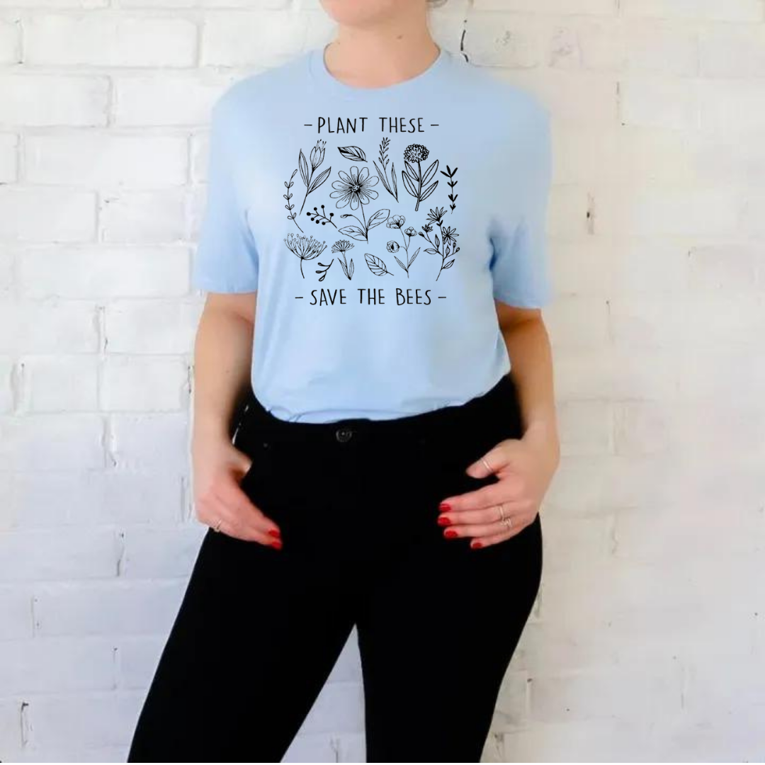 Plant These, Save The Bees T-Shirt Ethical Earth Store