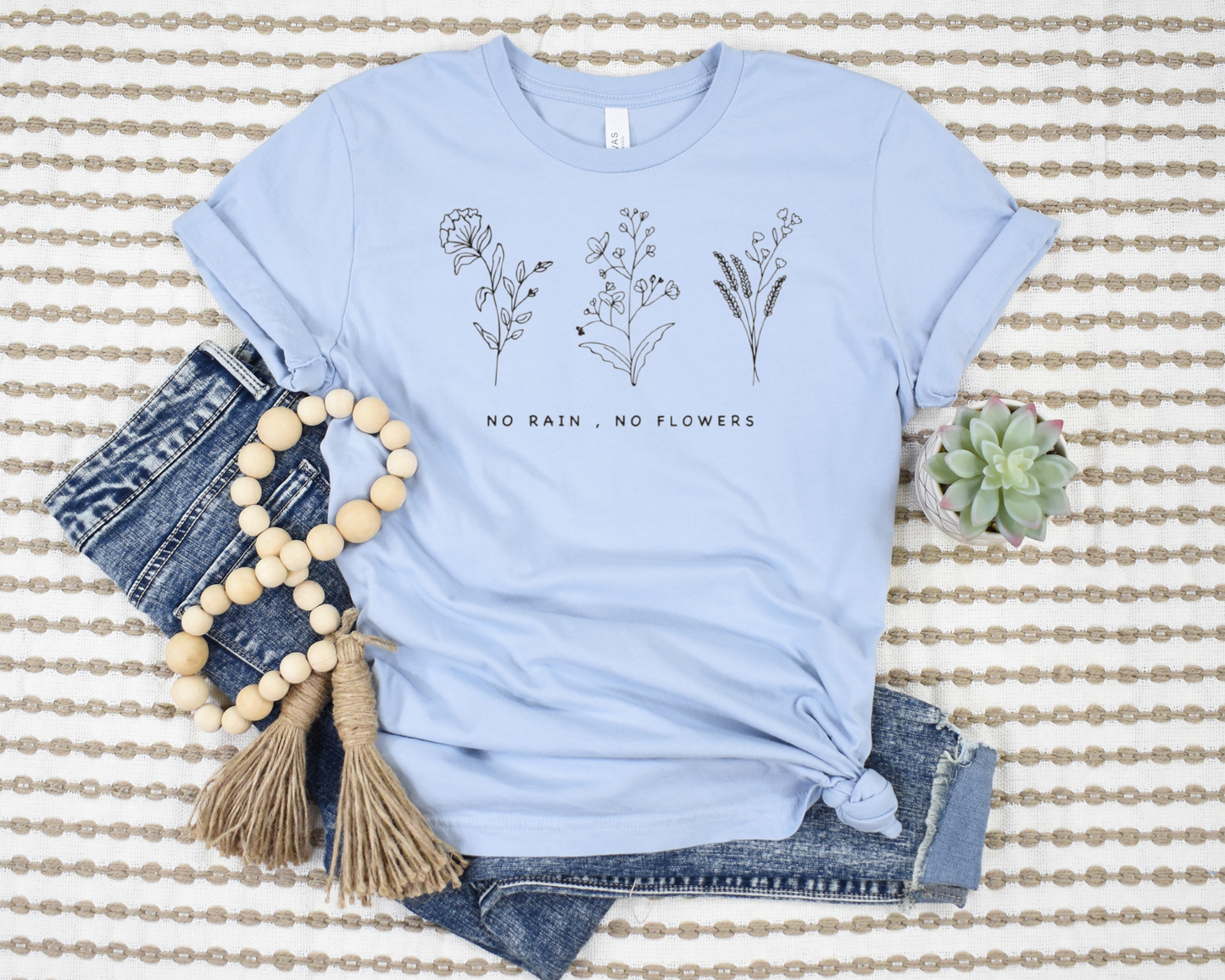 No Rain, No Flowers T-Shirt Ethical Earth Store