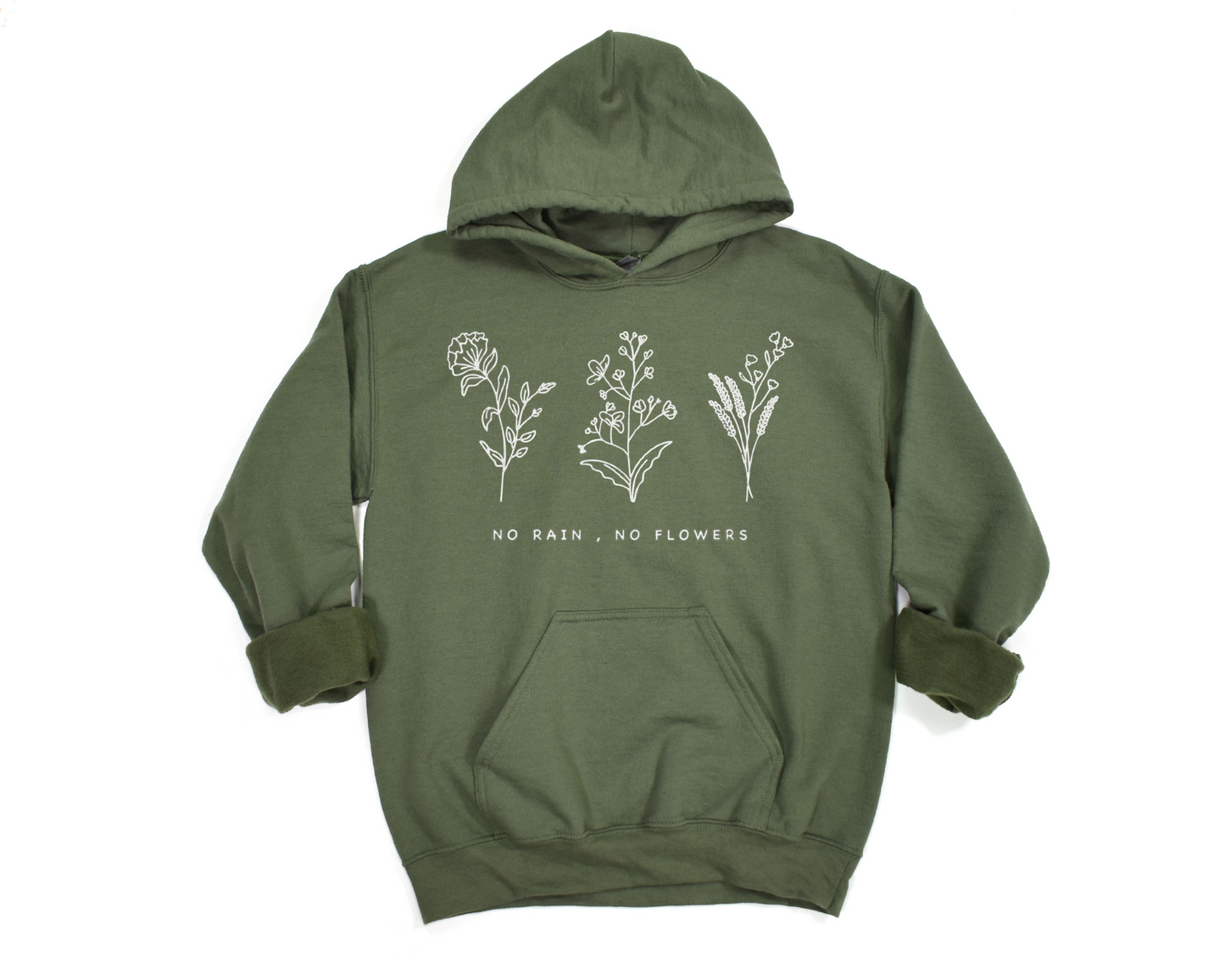 No Rain, No Flowers Hoodie Ethical Earth Store