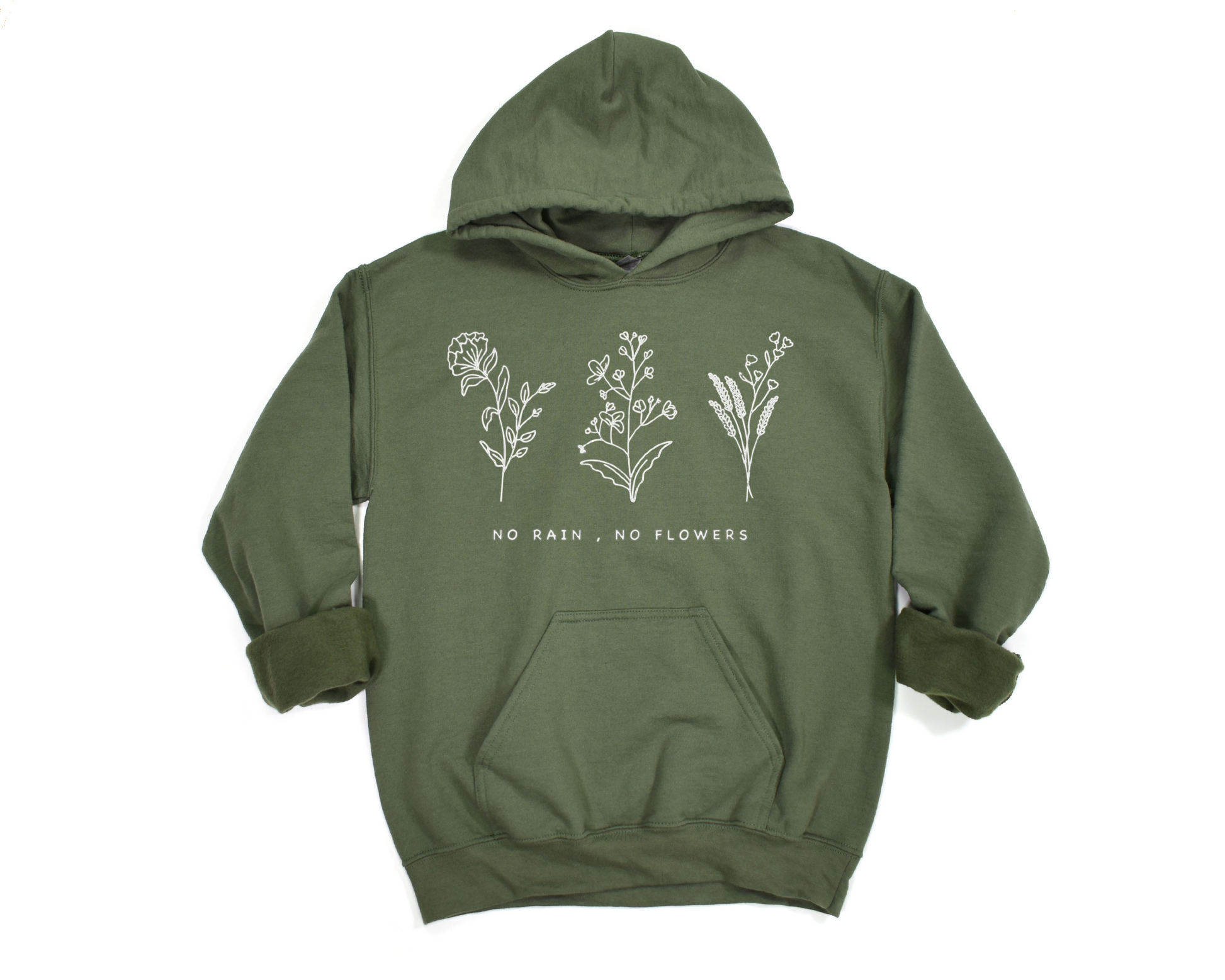 No Rain, No Flowers Hoodie Ethical Earth Store