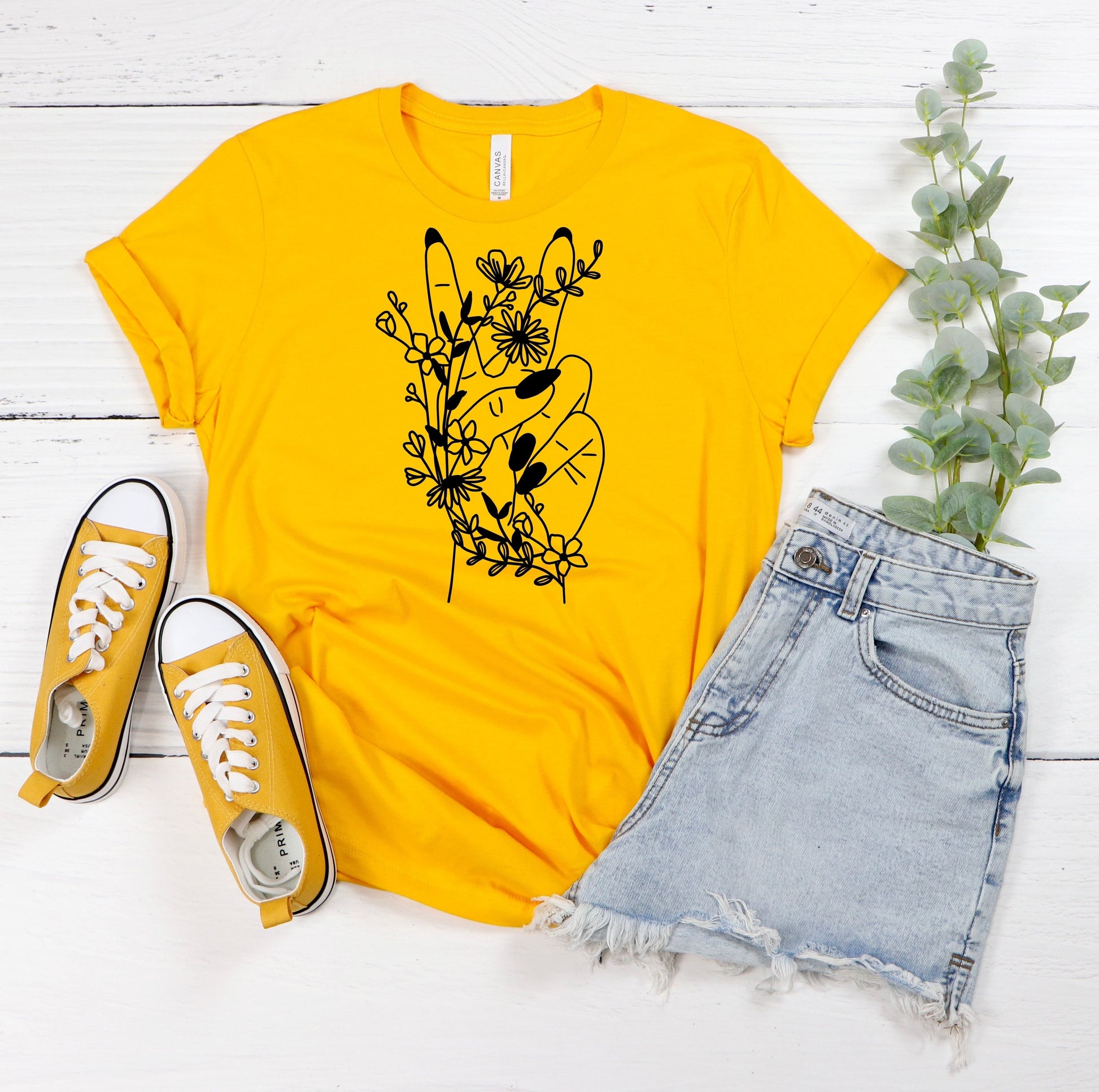 Wildflower Peace Sign T-Shirt Ethical Earth Store