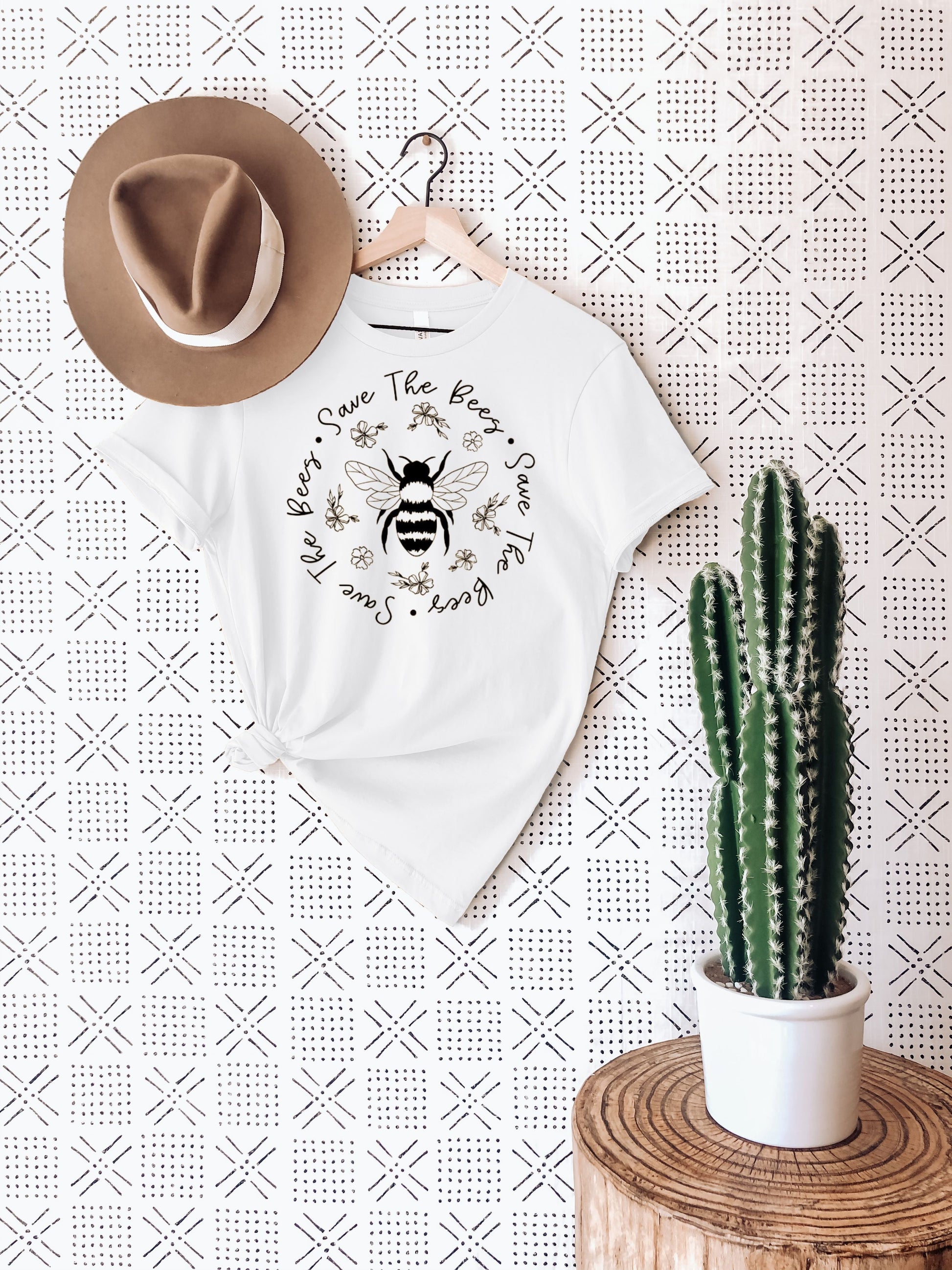 Floral Save The Bees T-Shirt Ethical Earth Store