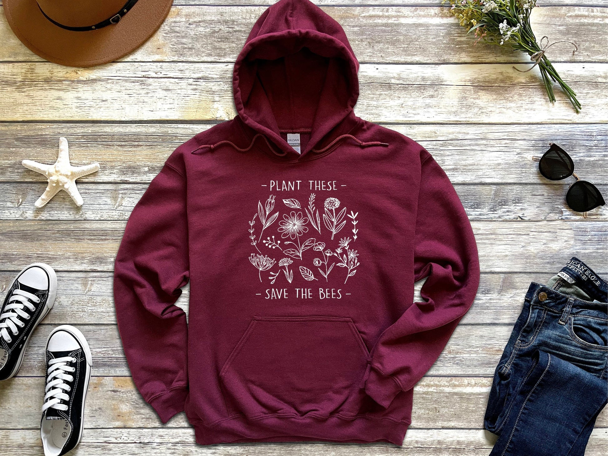 Plant these, Save The Bees Hoodie Ethical Earth Store