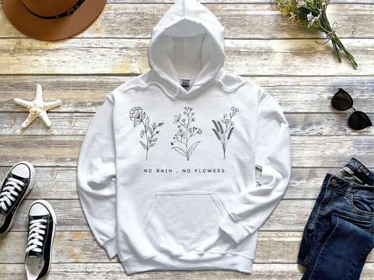 No Rain, No Flowers Hoodie Ethical Earth Store