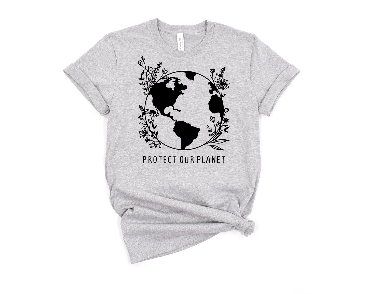 Protect Our Planet Floral T-Shirt Ethical Earth Store