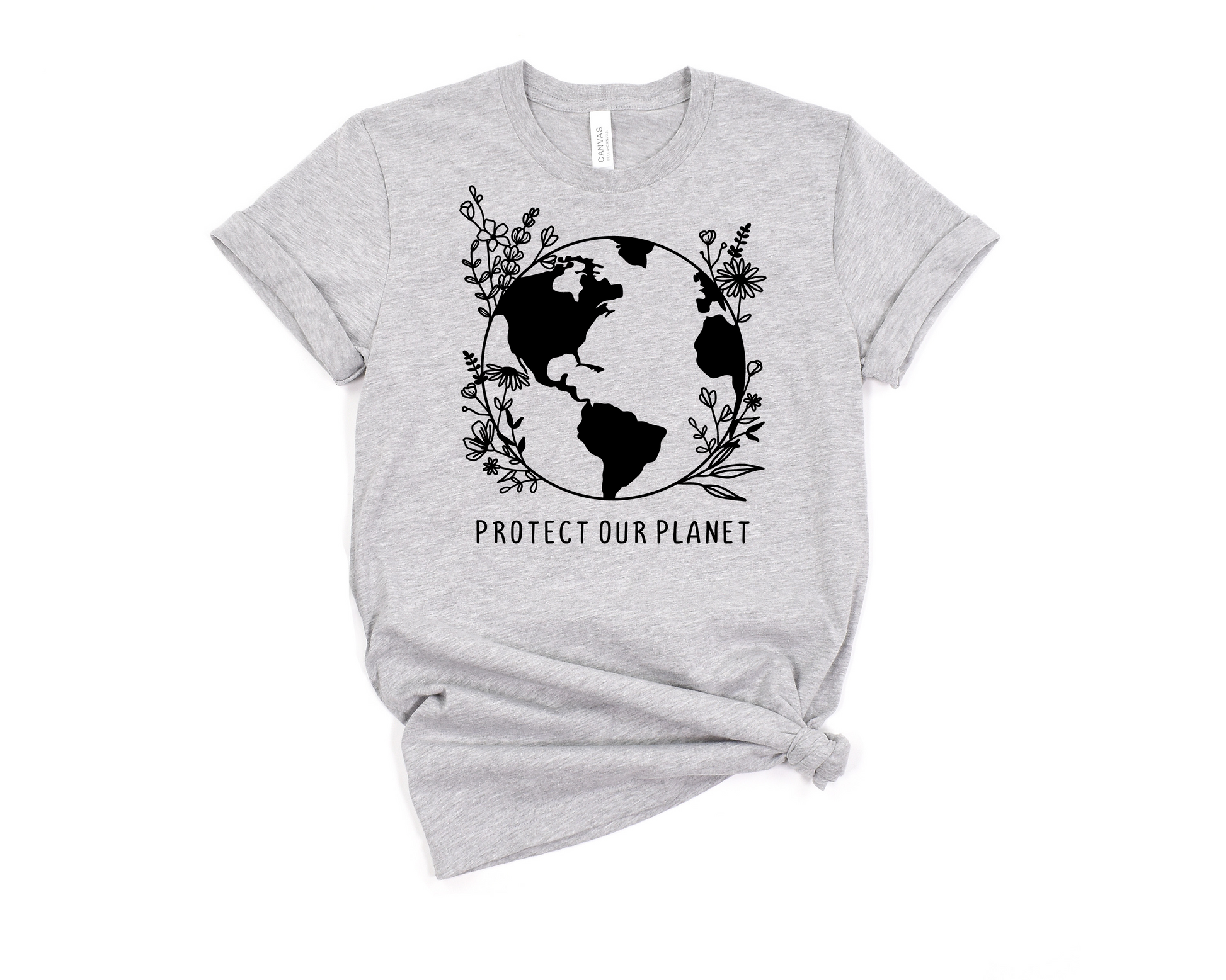 Protect Our Planet Floral T-Shirt Ethical Earth Store