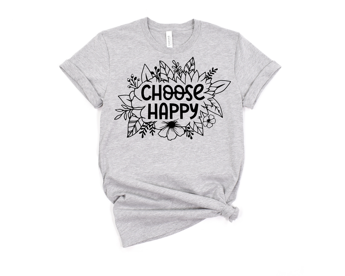 Choose Happy Floral T-Shirt Ethical Earth Store