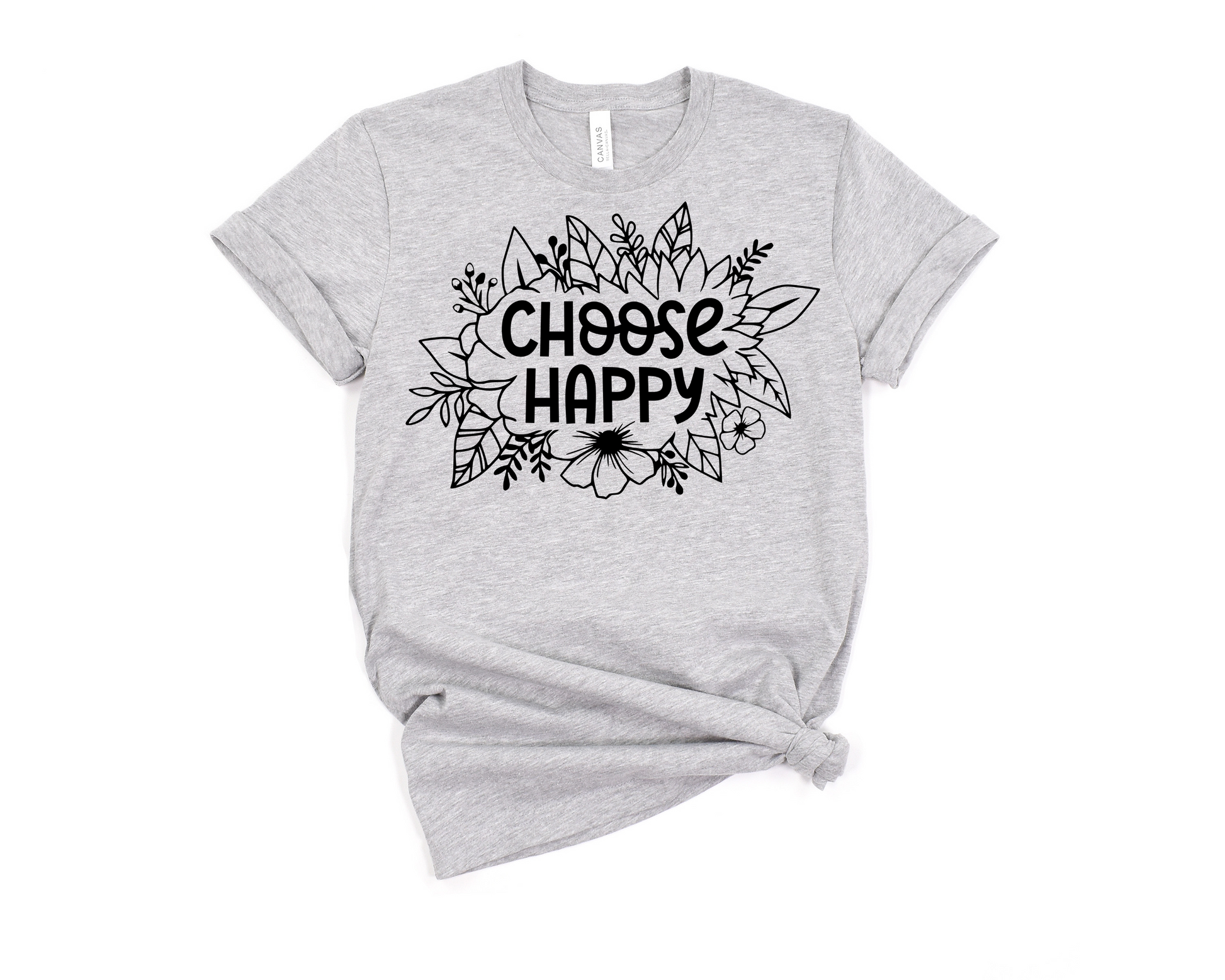 Choose Happy Floral T-Shirt Ethical Earth Store