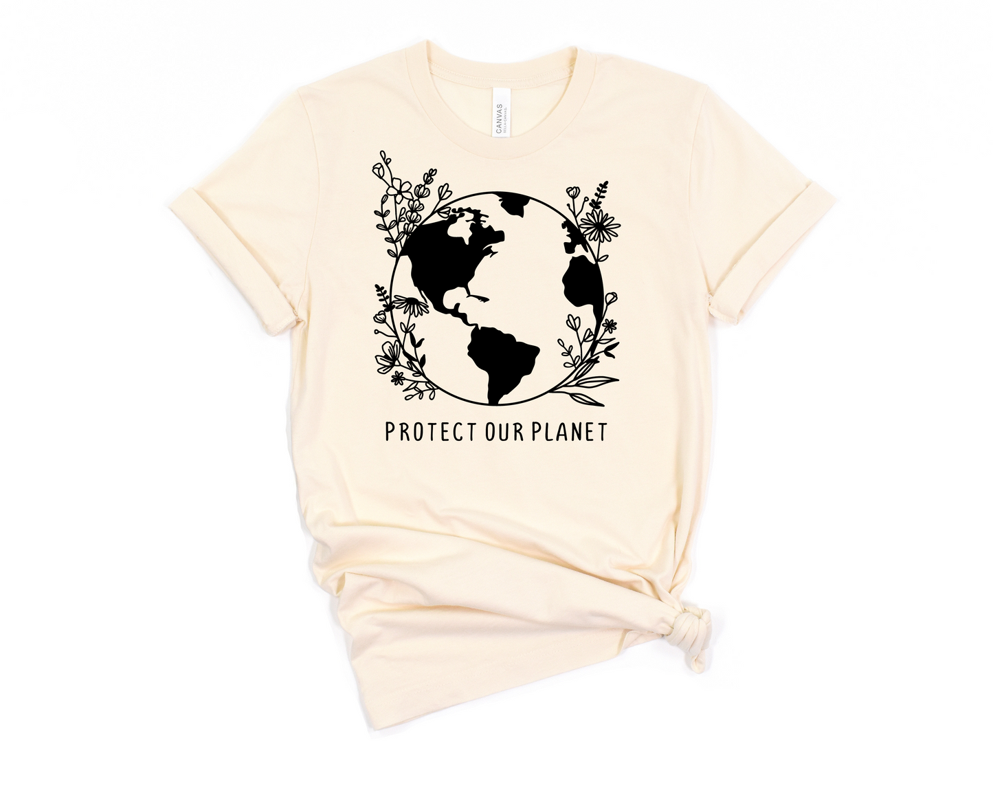 Protect Our Planet Floral T-Shirt Ethical Earth Store