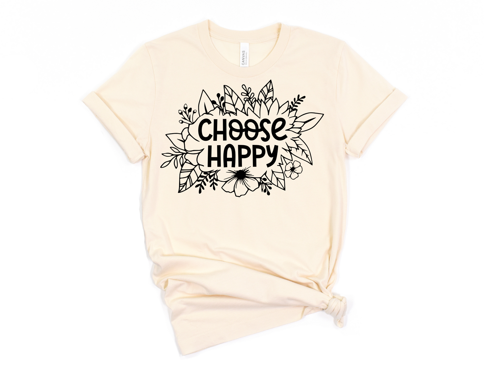 Choose Happy Floral T-Shirt Ethical Earth Store