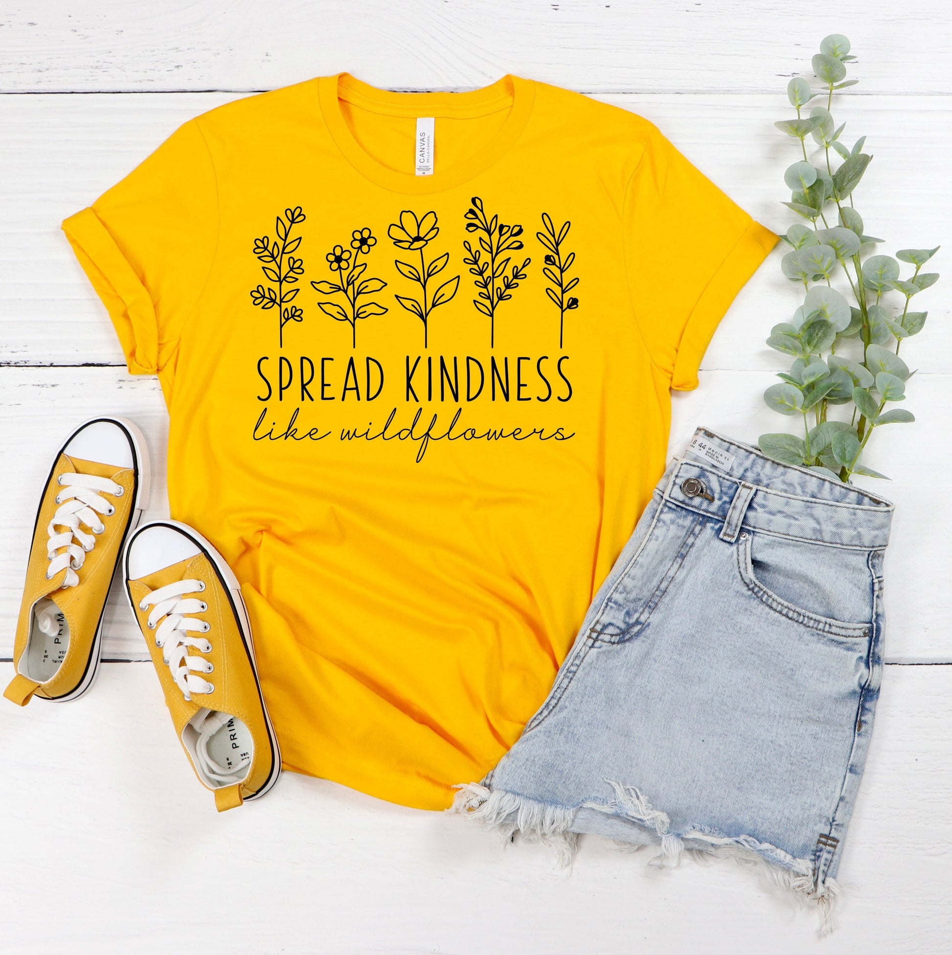 Spread Kindness Like Wildflowers T-Shirt Ethical Earth Store