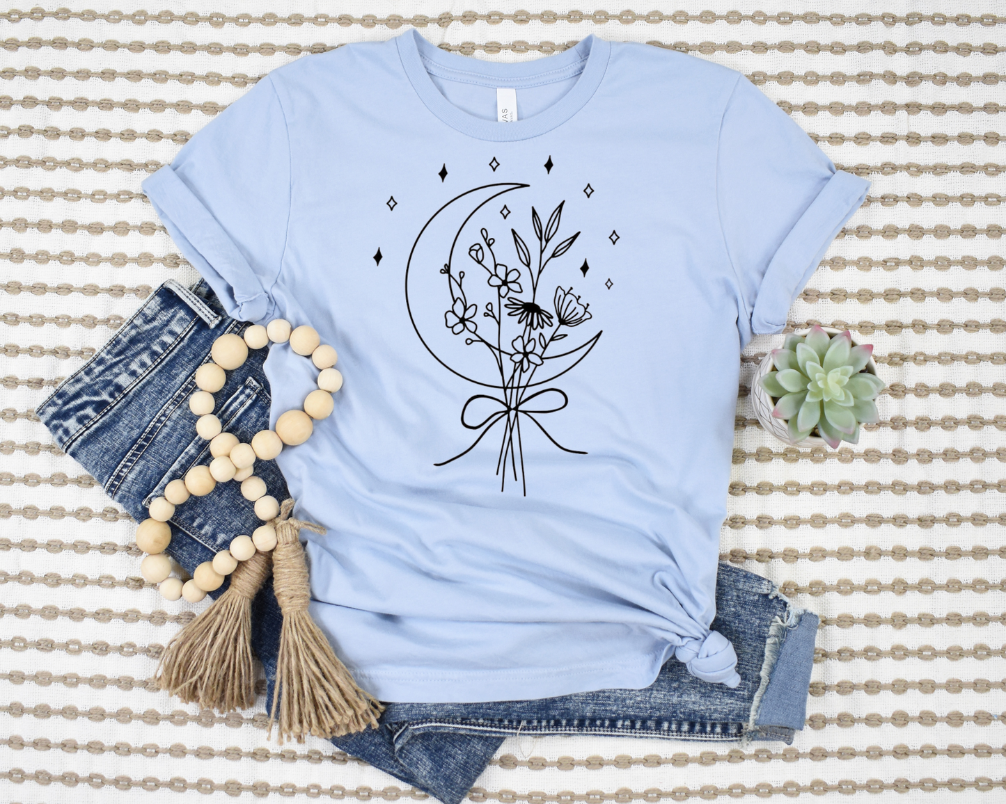 Moon & Flowers T-Shirt Ethical Earth Store