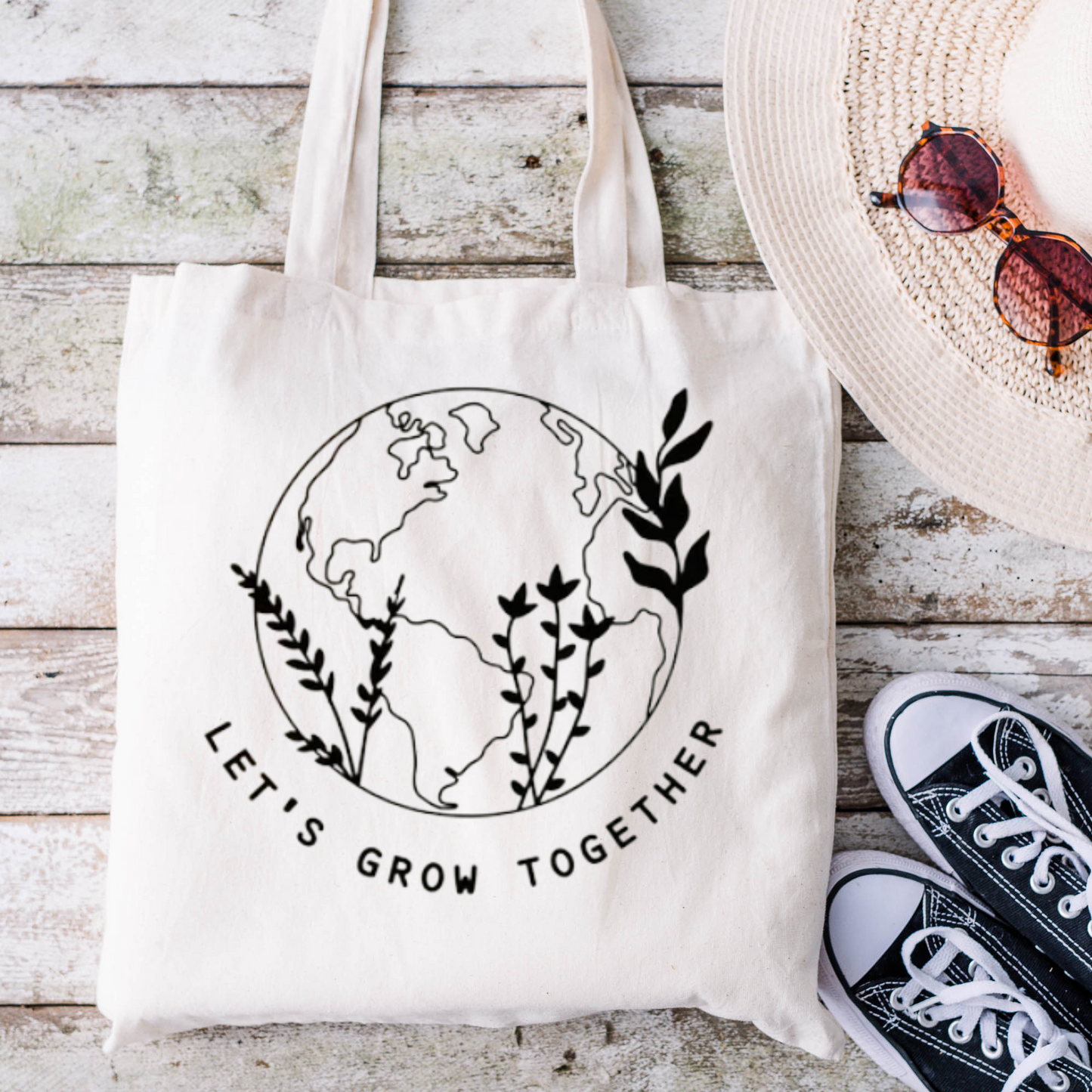 Let's Grow Together Reusable Bag Ethical Earth Store