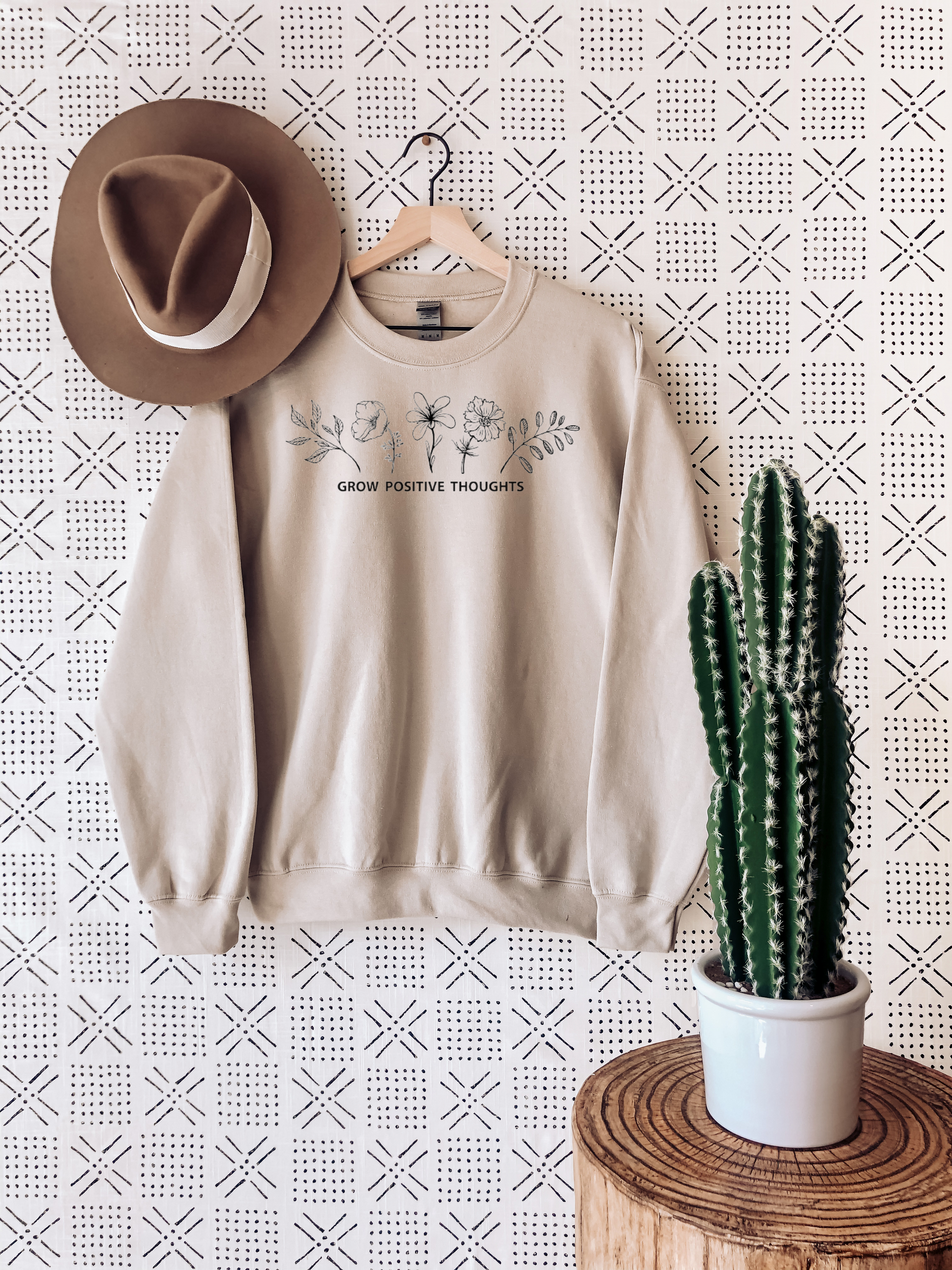 Grow Positive Thoughts Sweatshirt Ethical Earth Store