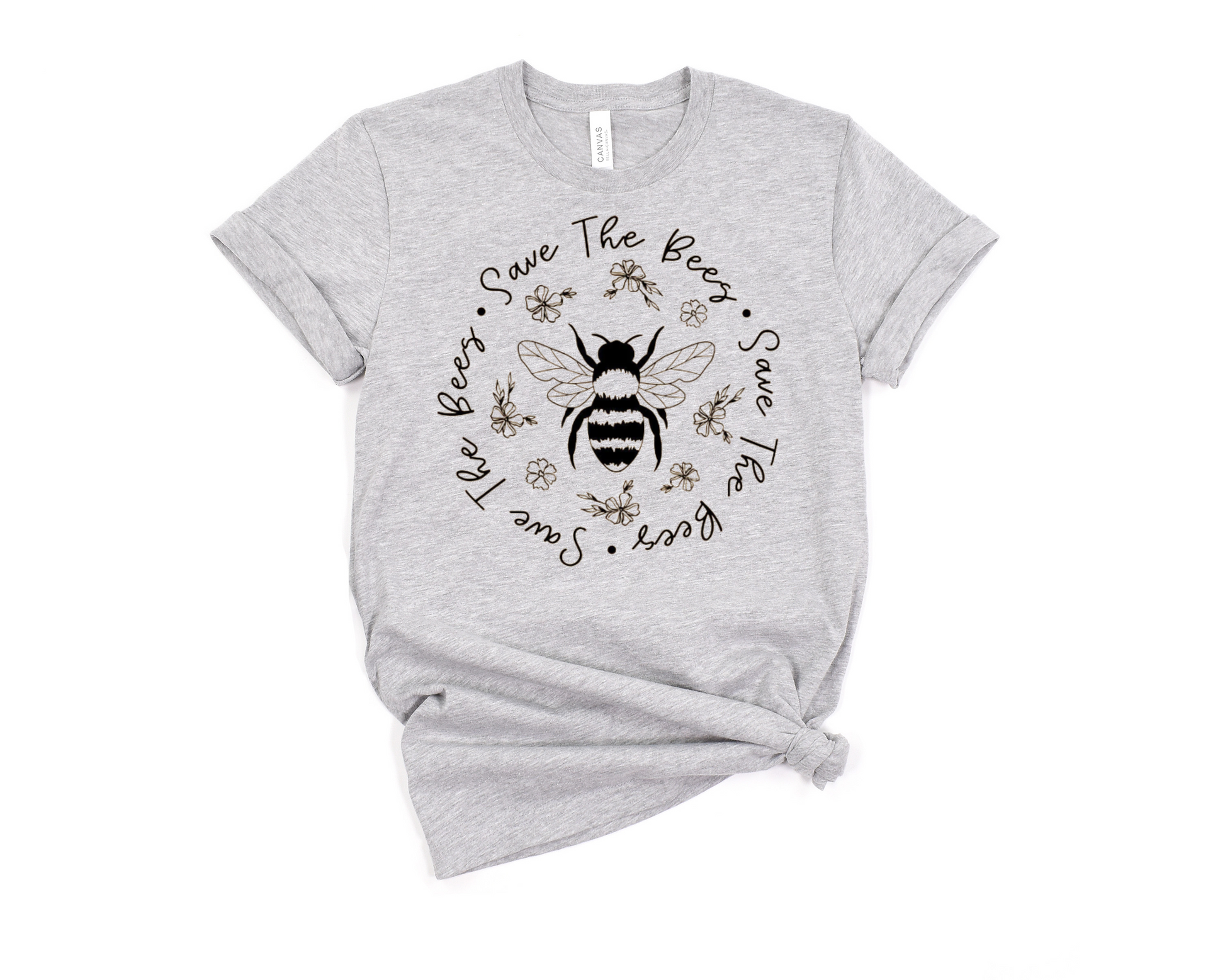 Floral Save The Bees T-Shirt Ethical Earth Store