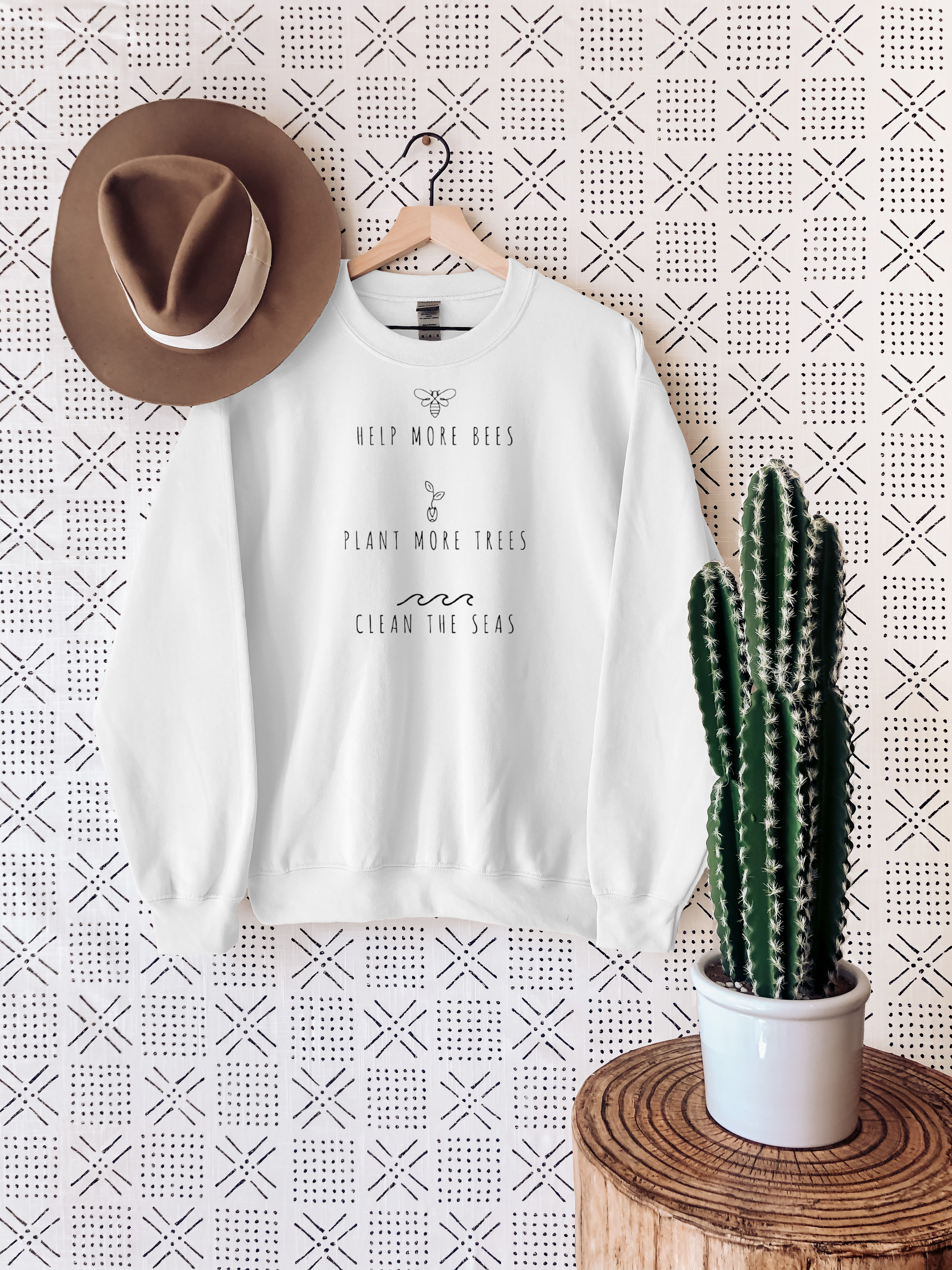 Bees, Trees and Seas Sweatshirt Ethical Earth Store