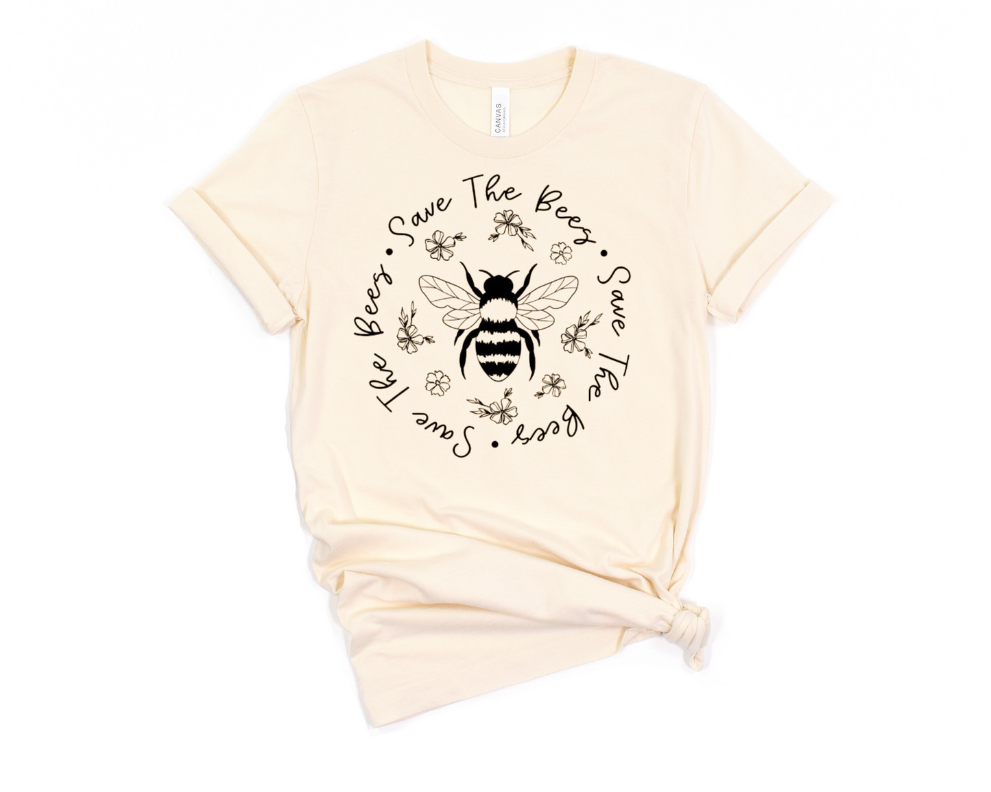 Floral Save The Bees T-Shirt Ethical Earth Store