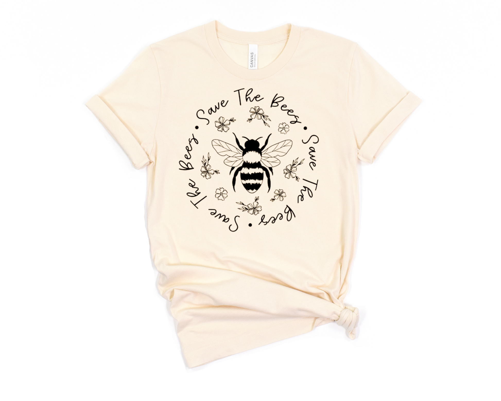 Floral Save The Bees T-Shirt Ethical Earth Store
