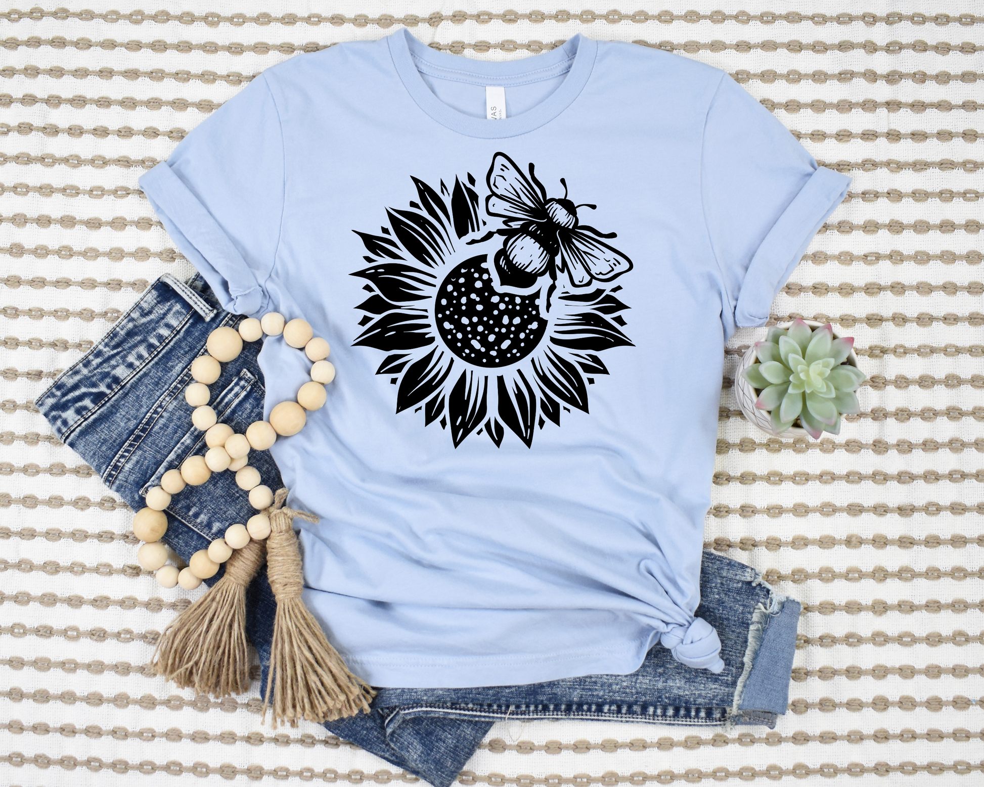 Bee & Sunflower T-Shirt Ethical Earth Store