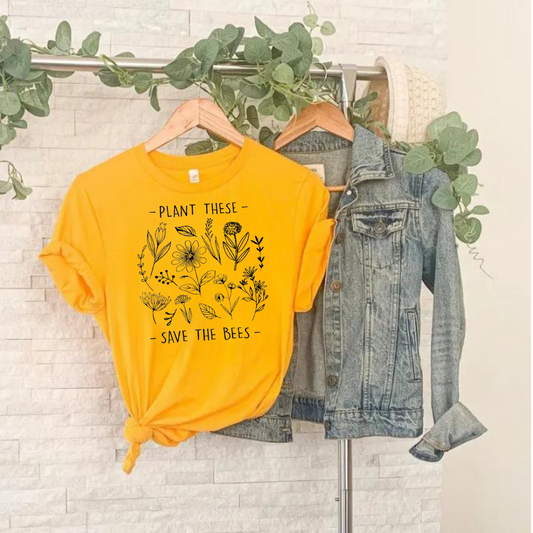 Plant These, Save The Bees T-Shirt Ethical Earth Store