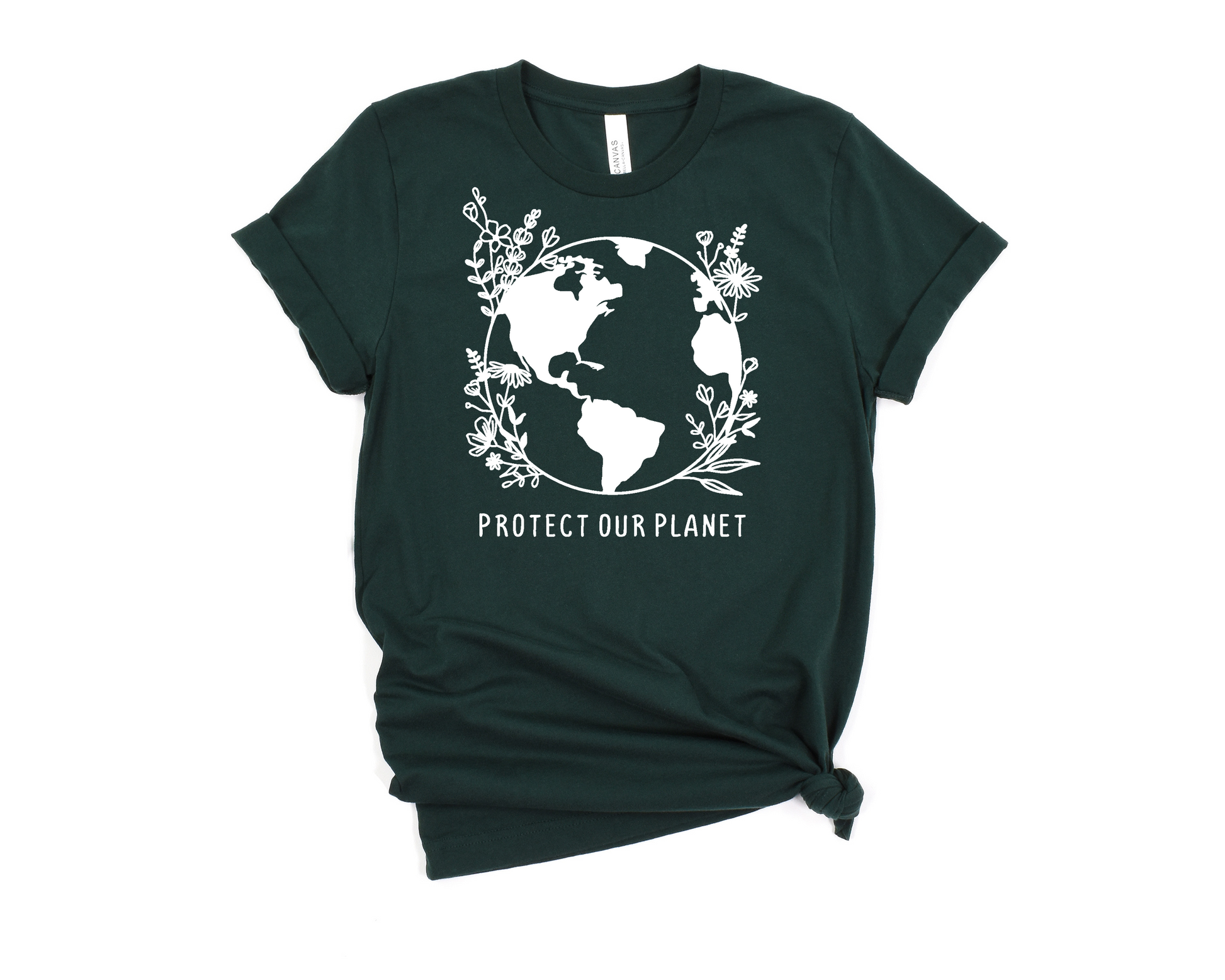 Protect Our Planet Floral T-Shirt Ethical Earth Store