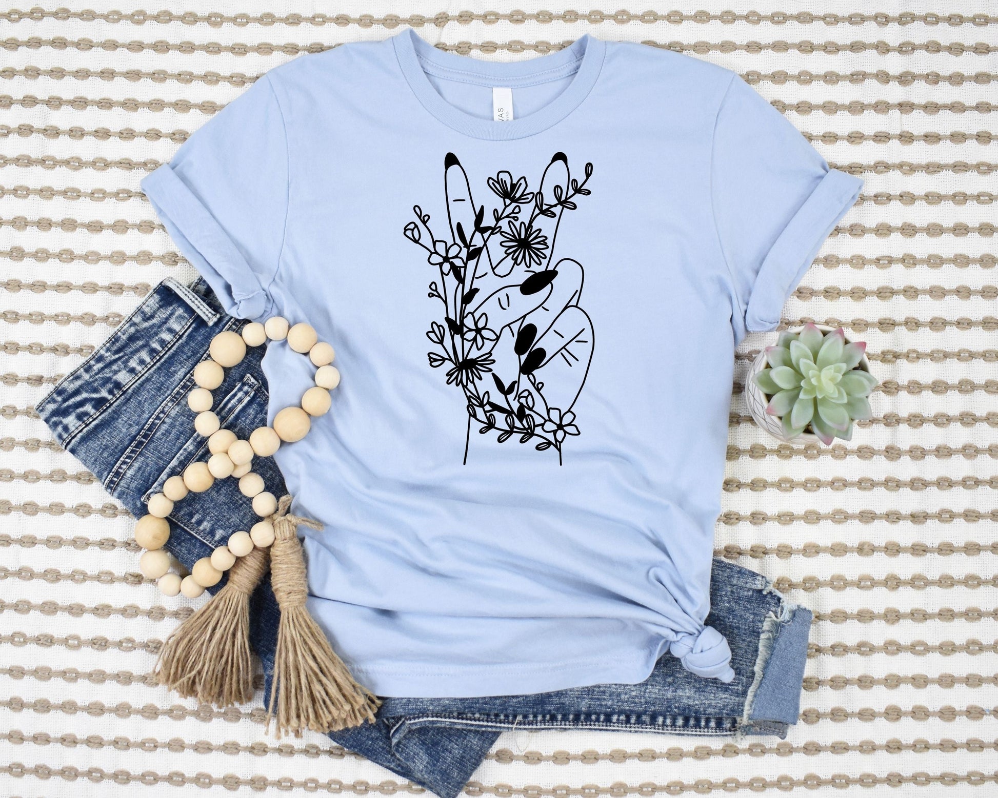 Wildflower Peace Sign T-Shirt Ethical Earth Store