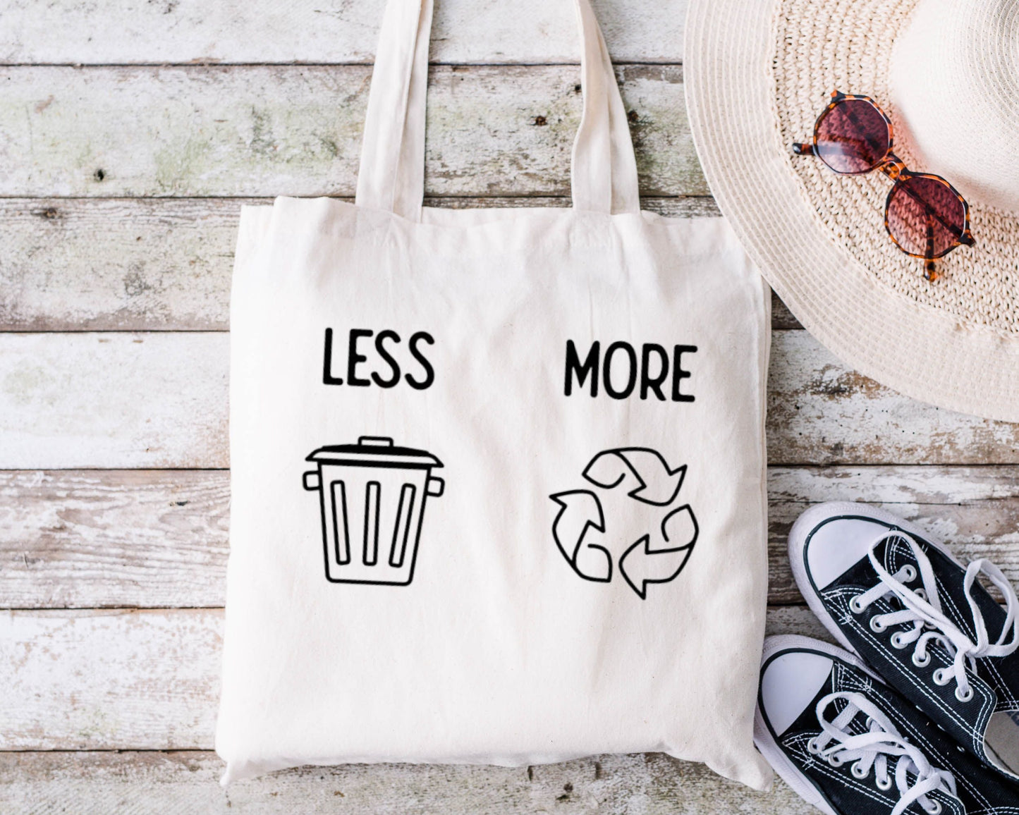 Less Trash, More Recycling Reusable Bag Ethical Earth Store