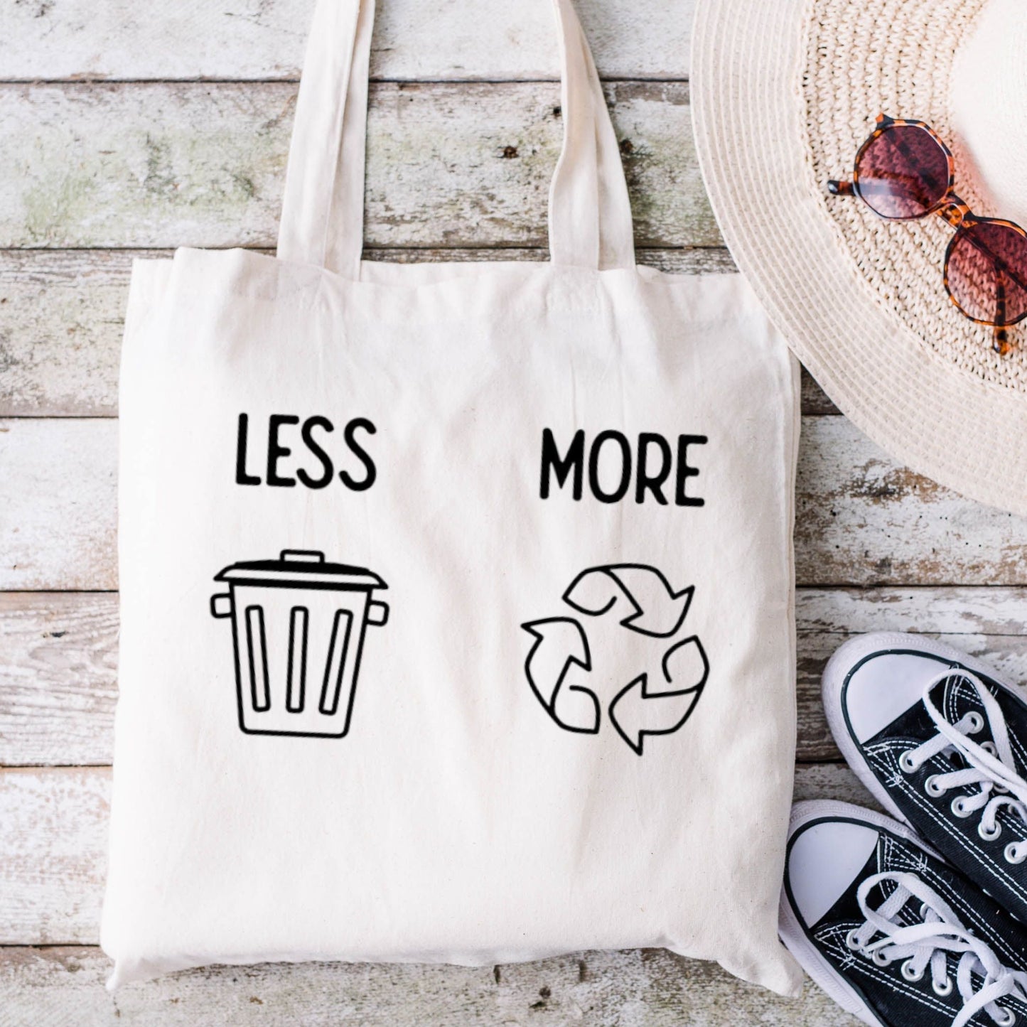 Less Trash, More Recycling Reusable Bag Ethical Earth Store