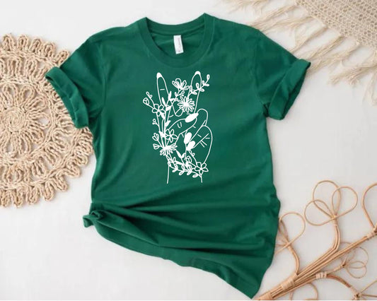 Wildflower Peace Sign T-Shirt Ethical Earth Store