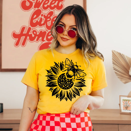 Bee & Sunflower T-Shirt Ethical Earth Store