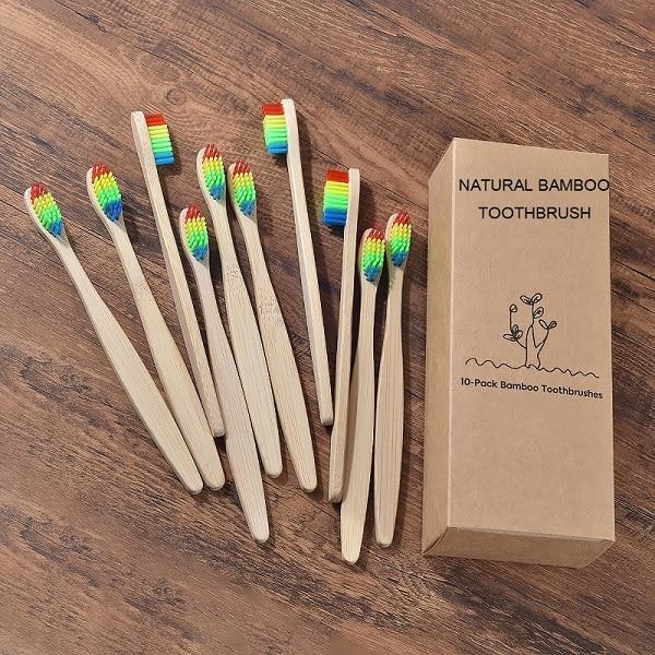 Subscribe & Save 30% - 10 Pcs Bamboo Toothbrush Ethical Earth Store
