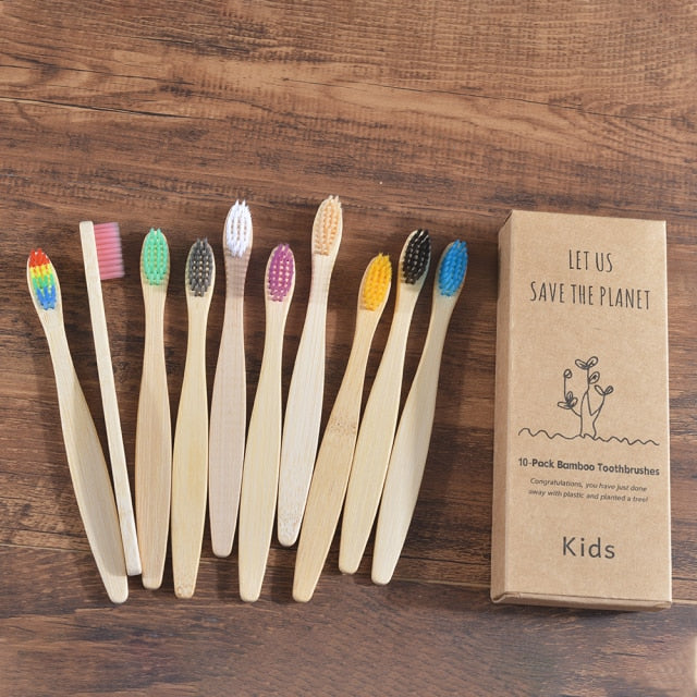 Kids Bamboo Toothbrush - 10 Piece Ethical Earth Store