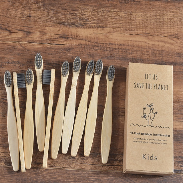 Kids Bamboo Toothbrush - 10 Piece Ethical Earth Store