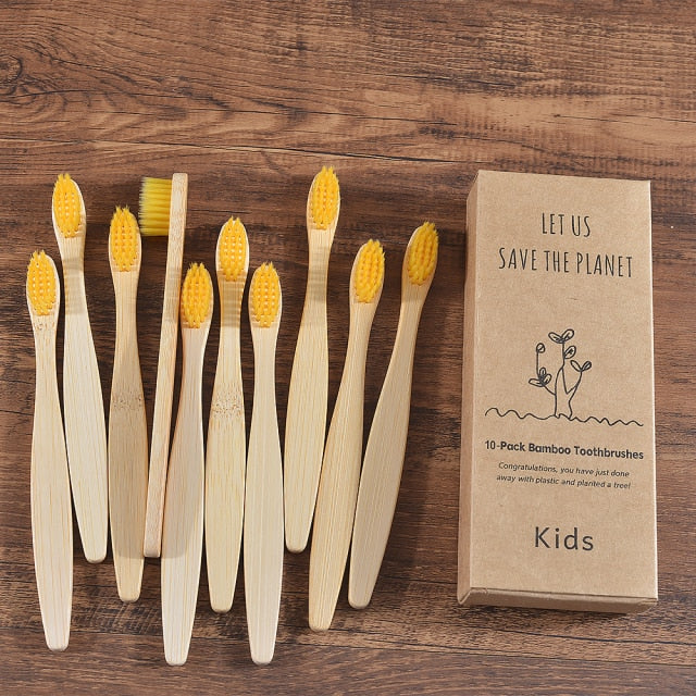 Kids Bamboo Toothbrush - 10 Piece Ethical Earth Store
