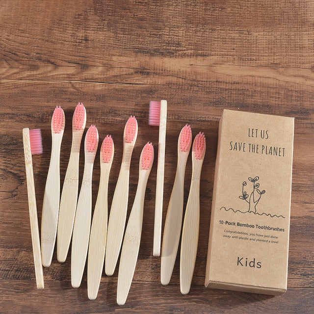 Kids Bamboo Toothbrush - 10 Piece Ethical Earth Store