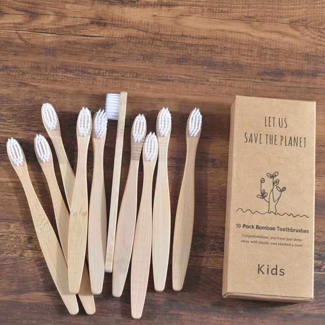 Kids Bamboo Toothbrush - 10 Piece Ethical Earth Store