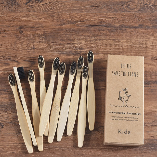 Kids Bamboo Toothbrush - 10 Piece Ethical Earth Store
