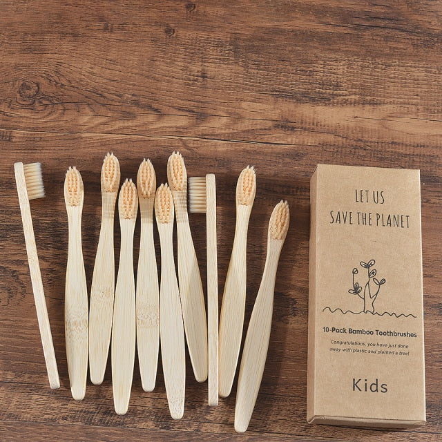 Kids Bamboo Toothbrush - 10 Piece Ethical Earth Store