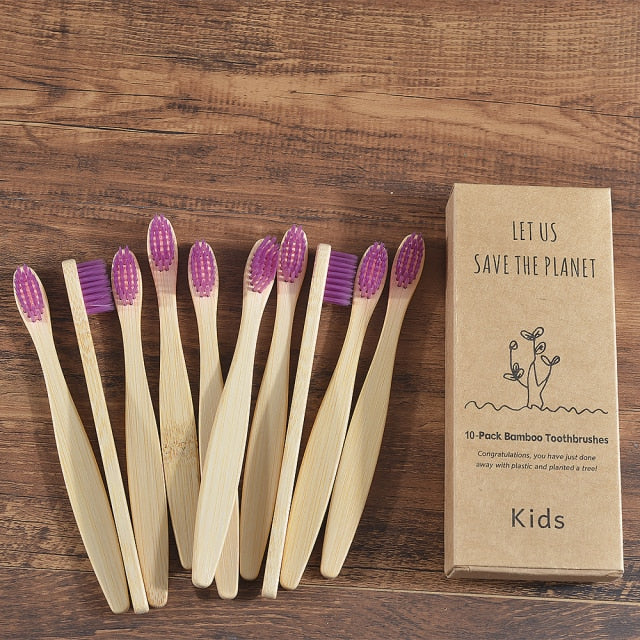 Kids Bamboo Toothbrush - 10 Piece Ethical Earth Store