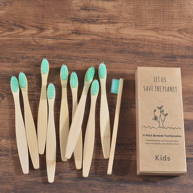 Kids Bamboo Toothbrush - 10 Piece Ethical Earth Store