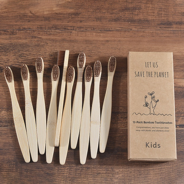 Kids Bamboo Toothbrush - 10 Piece Ethical Earth Store