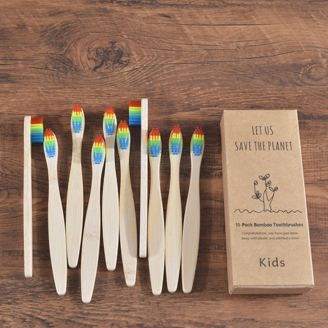 Kids Bamboo Toothbrush - 10 Piece Ethical Earth Store