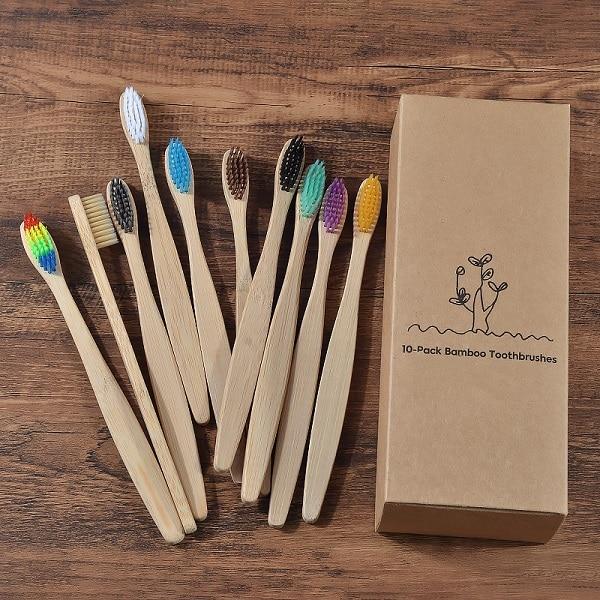 Subscribe & Save 30% - 10 Pcs Bamboo Toothbrush Ethical Earth Store
