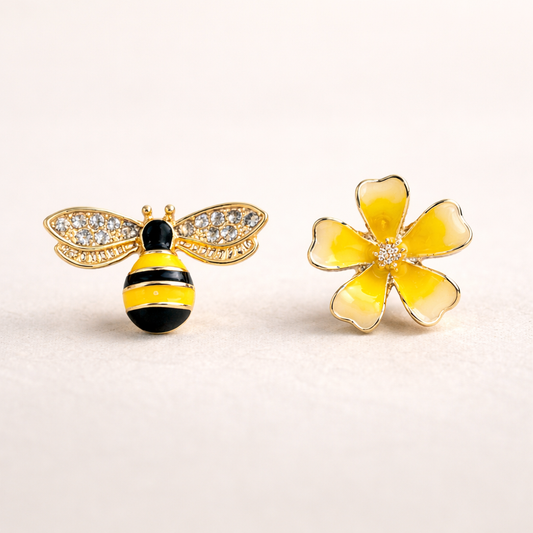 Bee & Flower Earrings Ethical Earth Store